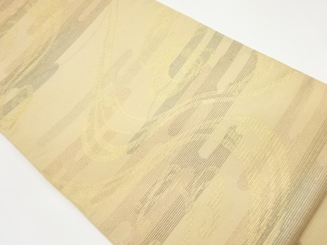 JAPANESE FUKURO OBI FOR SUMMER / WOVEN EGASUMI PATTERN